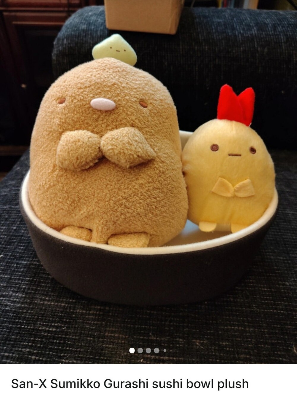 San-X Sumikko Gurashi Brown & Yellow Plush Set - Cute Sushi Bowl Characters